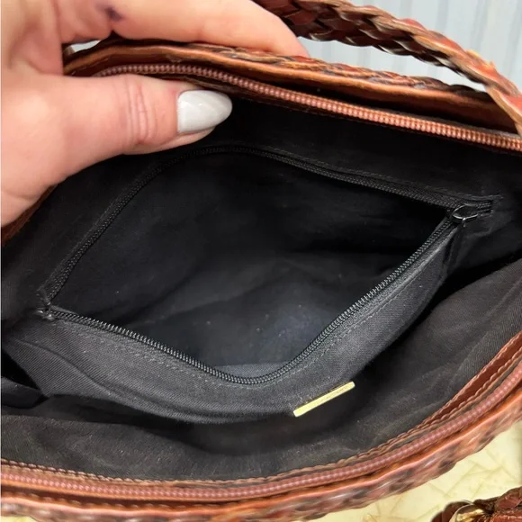 GEM Vintage Genuine Leather Brown Woven Crossbody Bag Made in Brazil - Picture 10 of 16